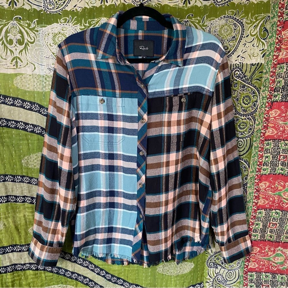 Rails Heathrow Mixed Plaid Brando Button Down Shi… - image 2